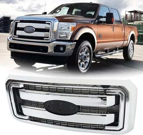 مجموعة شواية أمامية علوية من الكروم من munirater مع استبدال الدعامة لـ 2011-2016 F-250 F-350 F-450 F-550 Super Duty in Saudi Arabia
