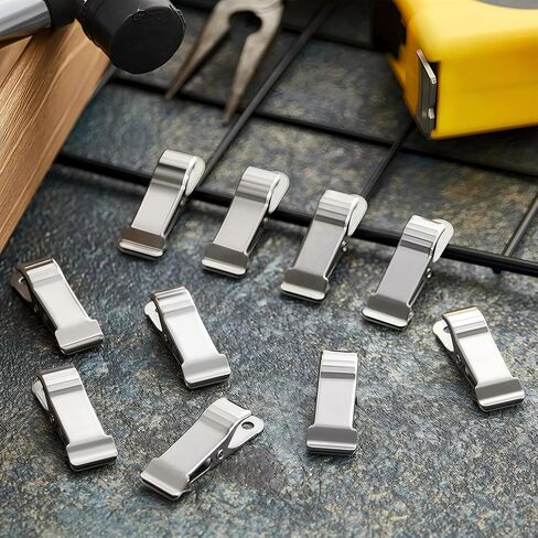 20 PCS Metal Mini Clamps Small Metal Clips Alligator Clips 1/2 Inch Smooth Mini Clips Wall Clips for Hanging 7/16 Inch Capacity Spring Clamps for Work Clothes Curtain Socks Pictures (Silver) in Saudi Arabia