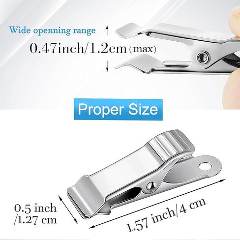 20 PCS Metal Mini Clamps Small Metal Clips Alligator Clips 1/2 Inch Smooth Mini Clips Wall Clips for Hanging 7/16 Inch Capacity Spring Clamps for Work Clothes Curtain Socks Pictures (Silver) in Saudi Arabia