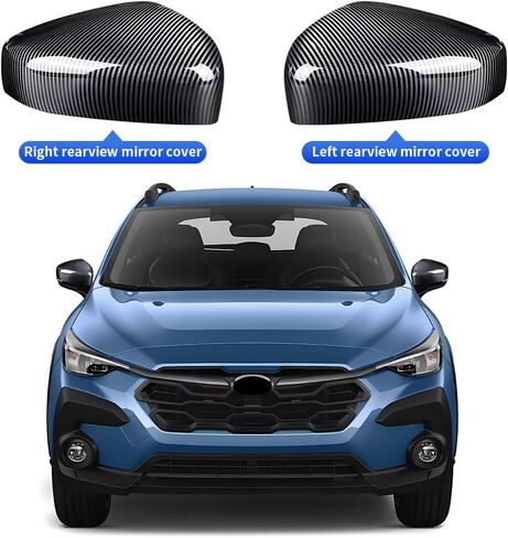 الكروم ألياف الكربون سيارة الجانب الباب مرآة غطاء الكسوة لسوبارو Crosstrek 2024 2025 وسوبارو امبريزا 2024 2025 السيارات الزينة الخارجية اكسسوارات الرؤية الخلفية لوحة حماية مضادة للخدش in Saudi Arabia