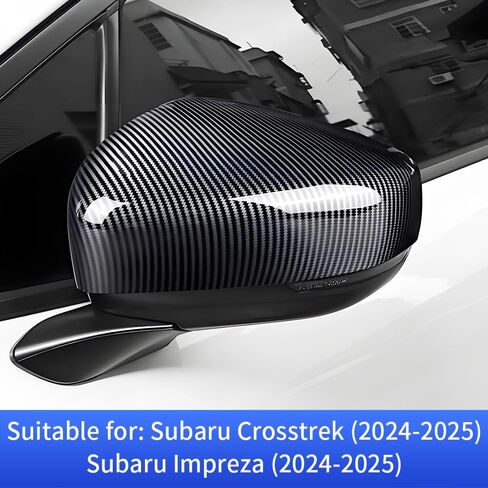 الكروم ألياف الكربون سيارة الجانب الباب مرآة غطاء الكسوة لسوبارو Crosstrek 2024 2025 وسوبارو امبريزا 2024 2025 السيارات الزينة الخارجية اكسسوارات الرؤية الخلفية لوحة حماية مضادة للخدش in Saudi Arabia