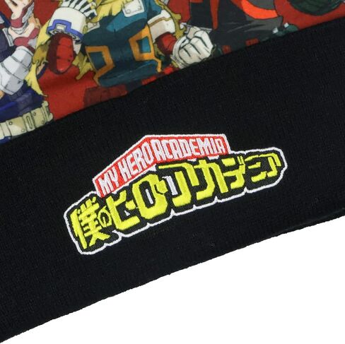 Bioworld My Hero Academia Beanie Deku Shoto Bakugo Sublimated Knit Cuffed Winter Hat with Pom Multicolored in Saudi Arabia