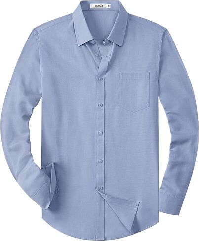 Men's Oxford Button Down Shirts Long Sleeve Business Casual Cotton Dress Shirt Regular Fit Wedding Dating Party in Saudi Arabia