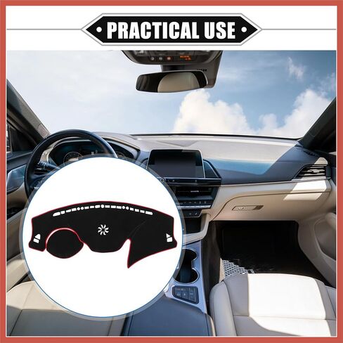 غطاء لوحة عدادات السيارة ACROPIX متوافق مع Hyundai Veloster 2012-2017، بوليستر واقي أسود وأحمر لوحدة التحكم المركزية الداخلية غطاء لوحة القيادة قطع غيار السيارات in Saudi Arabia