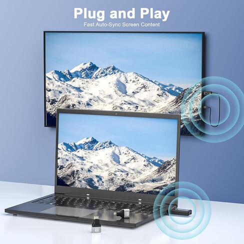 Wireless HDMI Transmitter and Receiver with Adapter 4K, Wireless HDMI Extender 1080P HDMI Wireless Kit, Plug & Play, Support 2.4/5GHz for Streaming Video and Audio to Monitor from Laptop/Pc/Tv Box in Kuwait