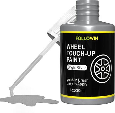 Gloss Black Rim Touch Up Paint for Cars, Black Wheel Paint Repair Kit, Automotive Rim Scratch Repair, Touch up Paint Kit with Brush, Repair Rim Curb Rash, Wheel Scratch, Surface Damage,1OZ(30ml) in Kuwait