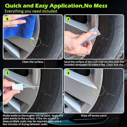 Gloss Black Rim Touch Up Paint for Cars, Black Wheel Paint Repair Kit, Automotive Rim Scratch Repair, Touch up Paint Kit with Brush, Repair Rim Curb Rash, Wheel Scratch, Surface Damage,1OZ(30ml) in Kuwait