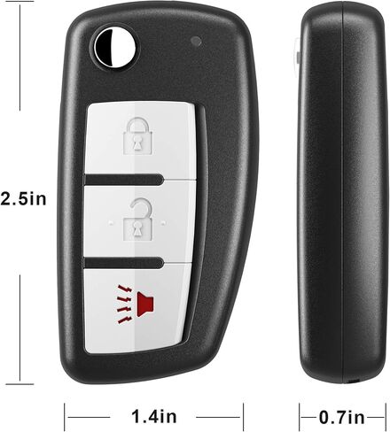 VOFONO Keyless Entry Remote Car Uncut Flip Ignition Key Fob Fits for Nissan Rogue 2014 2015 2016 2017 Replacement for FCC ID: CWTWB1G767 in Saudi Arabia