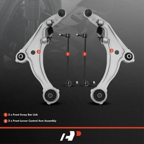A-Premium Set of 4, Front Lower Control Arm, Sway Bar Link, Compatible with Nissan Maxima 2009 2010 2011 2012 2013 2014 in Saudi Arabia