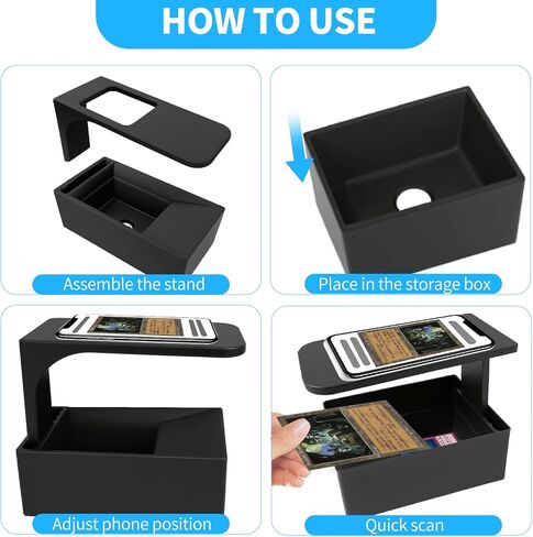 Trading Card Scanner Stand for MTG Cards, Scanstand for Standard Size Trading Cards, Phone Holder with Card Box, Compatible with ManaBox App, Quickly Scan and Price Check MTG Cards in Saudi Arabia
