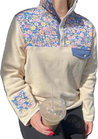 سويت شيرت نسائي كبير الحجم من Thopavenoir برقبة دائرية Y2K مطرز برسومات للفتيات في سن المراهقة بلوزات جمالية بريبي in Kuwait