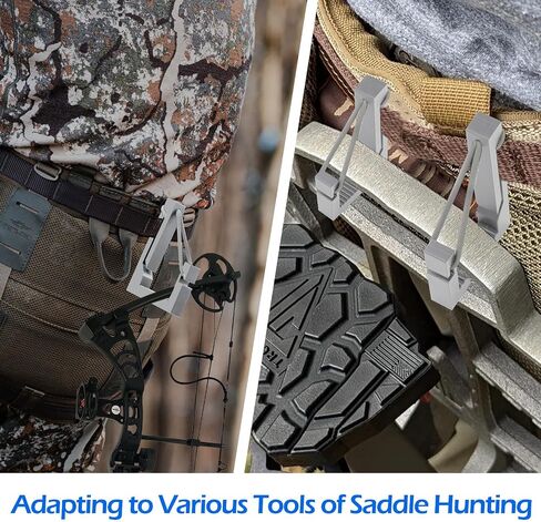 2 Pcs Molle Hook for Saddle Hunting/Bow Hunting/Climbing Sticks/Climbing Platform, Molle Accessories, Molle Clip for Saddle Hunting Accessories, Molle Hook and Loop in Kuwait