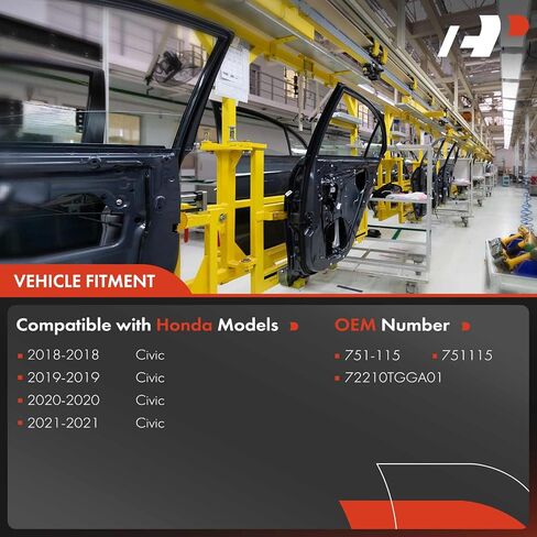 A-Premium Electric Power Window Regulator with Motor Compatible with Honda Civic 2018 2019 2020 2021, Hatchback, Front Right Passenger Side in Saudi Arabia