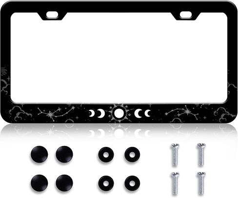 HCSS Red Black White Stripes License Plate Frame Aluminum Metal License Plate Frames Decorative Car Tag Frames for Men Women Rust-Proof Waterproof Car Decorative Tag Frames for Standard US 12x6 Inch in Saudi Arabia