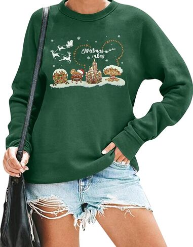 BANGELY Christmas Sweatshirt Women Christmas Tree Cake Graphic Sweater Shirts Xmas Holiday Pullover Cute Long Sleeve Tops in Kuwait