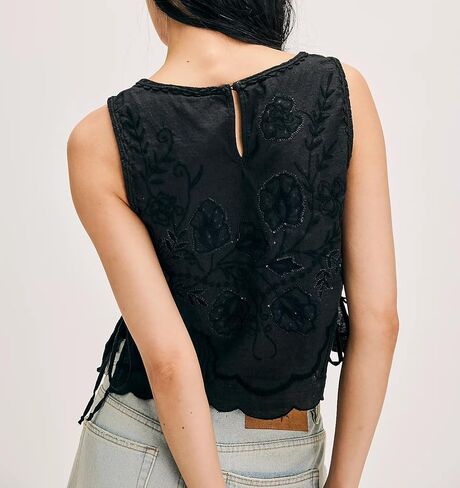 المرأة سليم صالح بروتيل تانك القمم الصدرية Y2k المطرزة الصيف الخروج الجمالية كامي قمصان بلا أكمام المحاصيل القمم in Kuwait