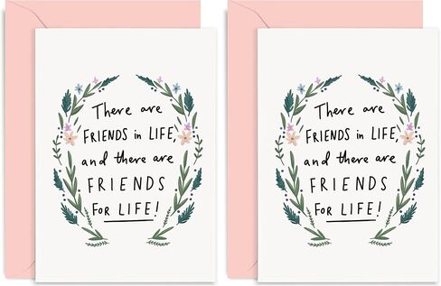 Old English Co. Friendship Card for Her - 'Friends for Life' Thank You Greeting Card for Women - Thinking of You Card for Bff, Best Friend, Sister | Blank Inside with Envelope in Saudi Arabia