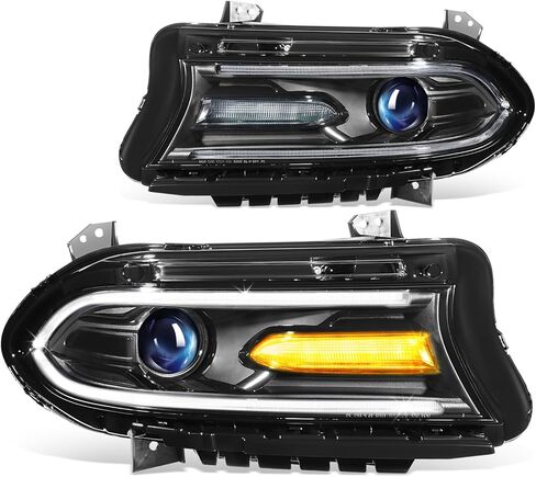 DNA MOTORING Pair of OE Style Halogen Projector Headlights Compatible With 2015-2022 Dodge Charger, OEM-HL-0287 in Saudi Arabia