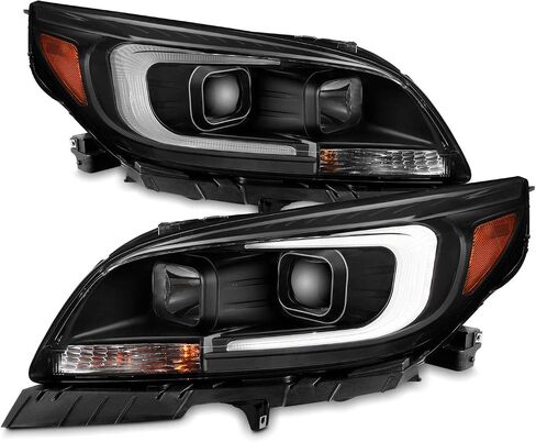 AKKON - للمصابيح الأمامية لجهاز العرض 2013-2015 Chevy Malibu C-Bar LED DRL لليسار واليمين - أسود in Saudi Arabia