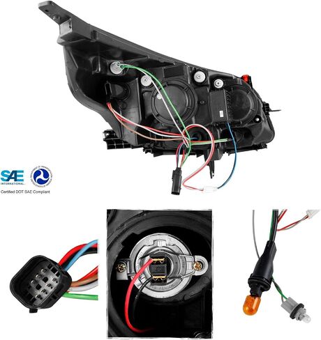AKKON - للمصابيح الأمامية لجهاز العرض 2013-2015 Chevy Malibu C-Bar LED DRL لليسار واليمين - أسود in Saudi Arabia