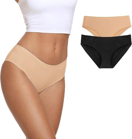 Cotton Underwear for Women, Soft Breathable Bikini Panties, Stretchy & No Show Design, Comfortable Ladies Briefs 6 Pack in Saudi Arabia