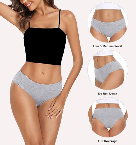 Cotton Underwear for Women, Soft Breathable Bikini Panties, Stretchy & No Show Design, Comfortable Ladies Briefs 6 Pack in Saudi Arabia