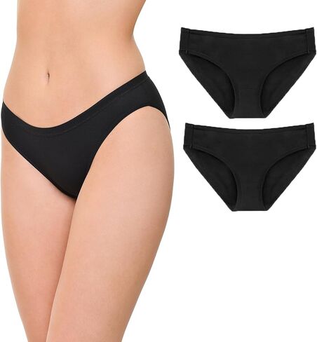 Cotton Underwear for Women, Soft Breathable Bikini Panties, Stretchy & No Show Design, Comfortable Ladies Briefs 6 Pack in Saudi Arabia