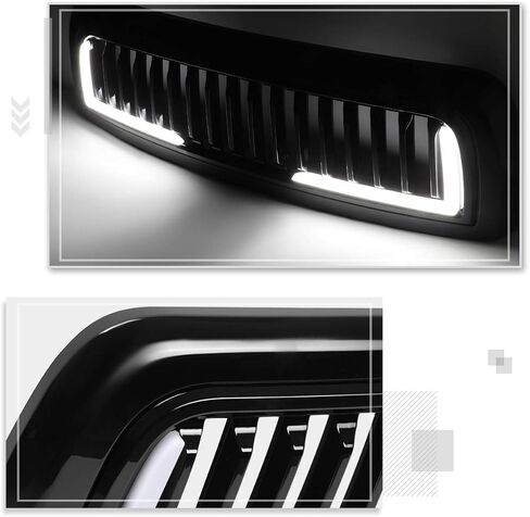 شواية أمامية على شكل سياج عمودي مع ضوء LED متوافق مع 10-18 رام 2500 3500، أسود in Kuwait