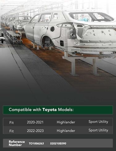 YHTAUTO Front Right Passenger Side Bumper Reinforcement Impact Bar Compatible with Toyota Highlander 2020-2023 Sport Utility, Bumper Face Bar Reinforcement Beam in Saudi Arabia