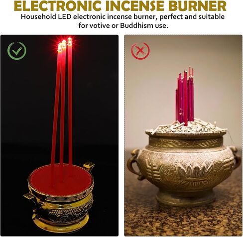 Cabilock Led Buddha Electronic Incense Burner Decorative Censer for Home Battery Operated for Daily Use and Present Choices Enhancing Buddhist Votive Decor in Saudi Arabia