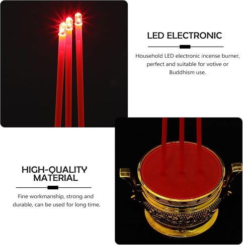 Cabilock Led Buddha Electronic Incense Burner Decorative Censer for Home Battery Operated for Daily Use and Present Choices Enhancing Buddhist Votive Decor in Saudi Arabia