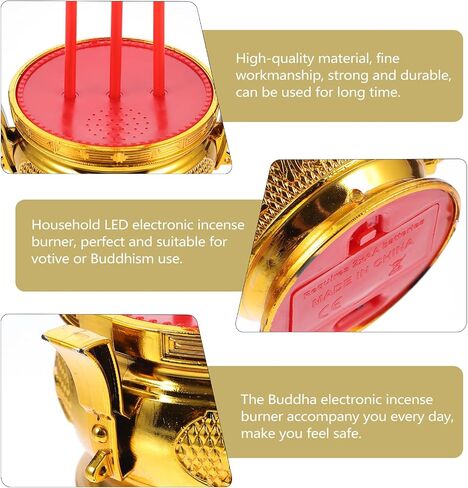 Cabilock Led Buddha Electronic Incense Burner Decorative Censer for Home Battery Operated for Daily Use and Present Choices Enhancing Buddhist Votive Decor in Saudi Arabia