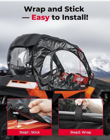 KEMIMOTO 2 Pack Upgraded Soft Doors UTV Cab Enclosure Compatible with ZForce 800 EX/Trail (2019-2022) and 1000 2018 2019 Cab Enclosure Upper Doors Soft Side Doors, Fits Windshields and Side Mirrors in Saudi Arabia
