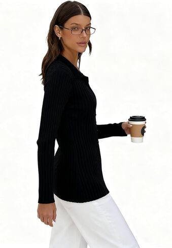 سترات Dressmine كارديجان للنساء خفيفة الوزن وطويلة، سترة كاجوال بأزرار سفلية مناسبة لملابس الخريف in Kuwait