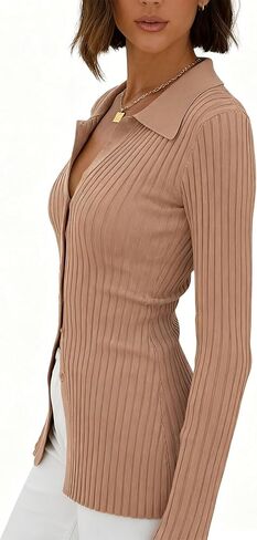 Dressmine Cardigan Sweaters for Women Lightweight Long Work Sweater Jacket Casual Button Down Fitted Fall Outfits in Saudi Arabia