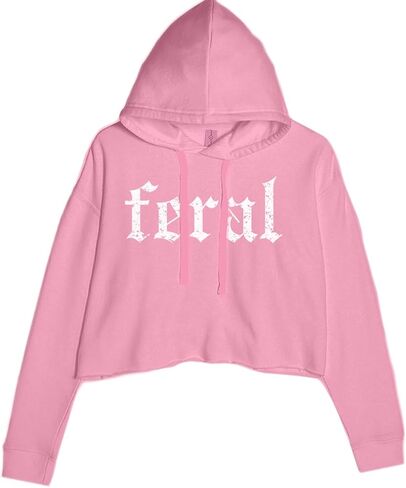 Feral Club Rat Festival Rave EDM Cropped Fleece Hoodie, Soft & Cozy, Trendy Fit in Saudi Arabia
