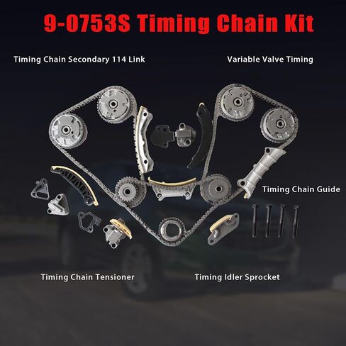 مجموعة سلسلة التوقيت AUCERAMIC 9-0753S مع مضخة مياه وزيت ضرس VVT مناسبة لـ 2007-2022 Chevy Equinox Malibu Traverse GMC Acadia Cadillac CTS SRX Buick Enclave 3.0L 3.6L V6 in Saudi Arabia