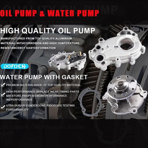 مجموعة سلسلة التوقيت AUCERAMIC 9-0753S مع مضخة مياه وزيت ضرس VVT مناسبة لـ 2007-2022 Chevy Equinox Malibu Traverse GMC Acadia Cadillac CTS SRX Buick Enclave 3.0L 3.6L V6 in Saudi Arabia