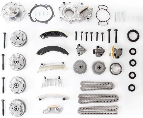 مجموعة سلسلة التوقيت AUCERAMIC 9-0753S مع مضخة مياه وزيت ضرس VVT مناسبة لـ 2007-2022 Chevy Equinox Malibu Traverse GMC Acadia Cadillac CTS SRX Buick Enclave 3.0L 3.6L V6 in Saudi Arabia