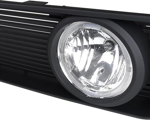 SPEC-D TUNING Black Front Hood Grille with Clear Halo Fog Lights Compatible with 2005-2009 Ford Mustang V6 in Saudi Arabia