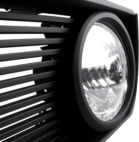 SPEC-D TUNING Black Front Hood Grille with Clear Halo Fog Lights Compatible with 2005-2009 Ford Mustang V6 in Saudi Arabia