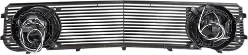 SPEC-D TUNING Black Front Hood Grille with Clear Halo Fog Lights Compatible with 2005-2009 Ford Mustang V6 in Saudi Arabia