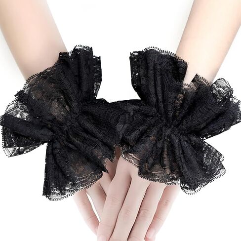Lace Gloves Clown Accessories for Women, Lace Fingerless Gloves Clown Costume for Halloween Wedding Party in Kuwait