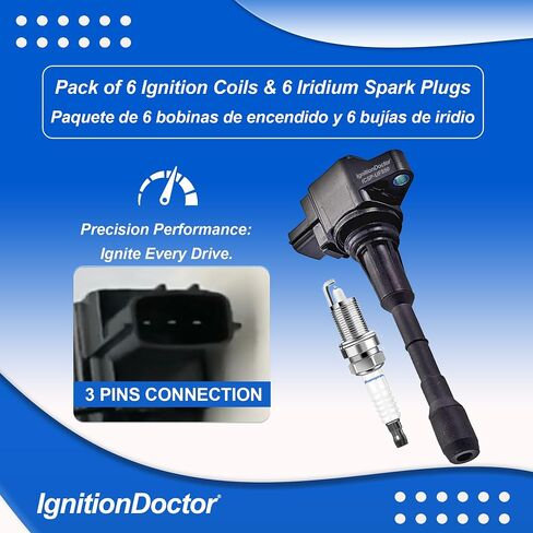 UF582 Ignition Coil and Iridium Laser Spark Plugs 5266 Compatible with Honda Civic 2006-2011 L4 1.8L - Replace# 30520RNAA01 IZFR6K11S in Saudi Arabia