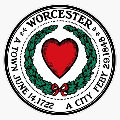 Magnet Seal Of Worcester Magnet Vinyl Decal Sticker 5" in Saudi Arabia