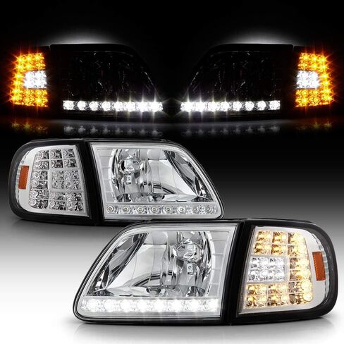 ACANII - For 1997-2003 Ford F150 Expedition LED Headlights w/LED Corner Signal Head Lights Lamps Driver & Passenger Side in Saudi Arabia