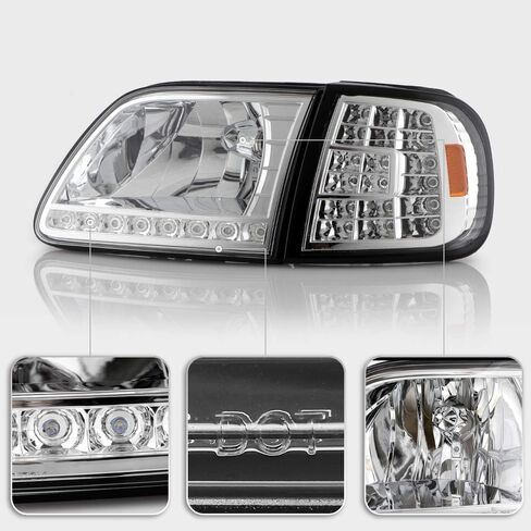 ACANII - For 1997-2003 Ford F150 Expedition LED Headlights w/LED Corner Signal Head Lights Lamps Driver & Passenger Side in Saudi Arabia