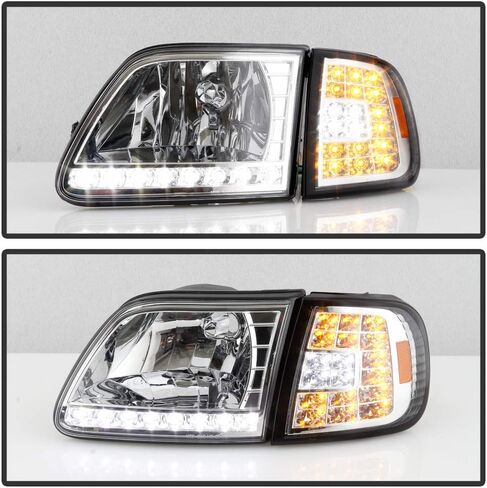 ACANII - For 1997-2003 Ford F150 Expedition LED Headlights w/LED Corner Signal Head Lights Lamps Driver & Passenger Side in Saudi Arabia