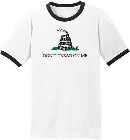 تي شيرت مطبوع عليه Pop Threads Dont Tread On Me Gadsden Flag Rattlesnake USA Revolution جرافيك تي شيرت للرجال in Kuwait