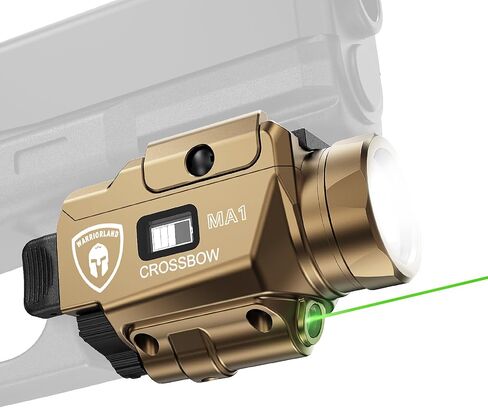 Warriorland MA1 800 Lumens Rail Hound Pistol Light ، Combo Custom Holster لـ Glock 17/19 Gen 3-5 & Glock 22/23/32/32 Gen 3-4 & Glock 19x/44/45 ، قابل لإعادة الشحن | حالة طاقة الشاشة in Kuwait